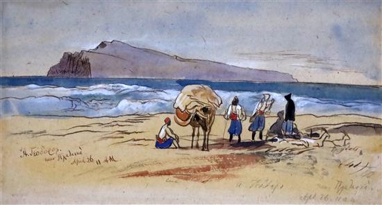 Edward Lear (1812-1888) A Tiodocos, near Tylavia, April 26 11of M 6 x 11.25in.